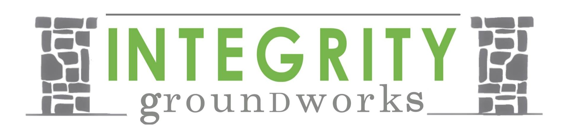 Logo for Integrity Groundworks. Green text 