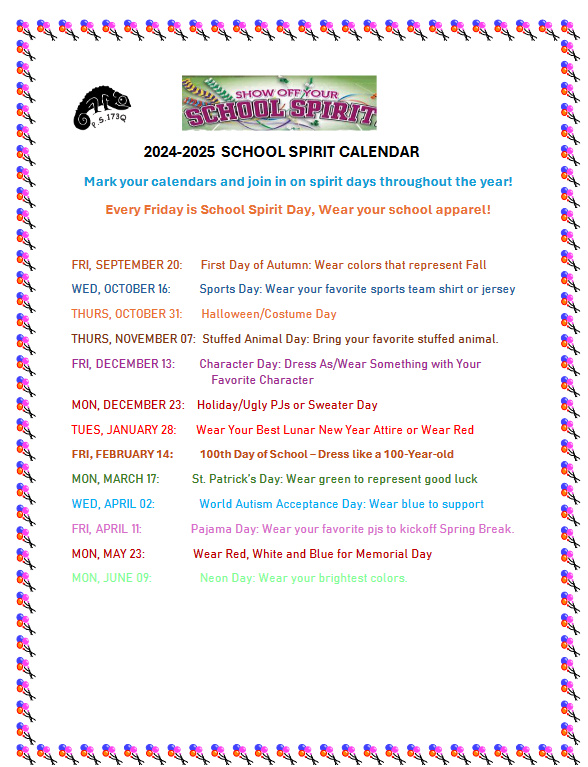 School Spirit Days 