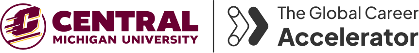 Logos for Central Michigan University and The Global Career Accelerator.