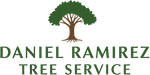 The logo for daniel ramirez tree service shows a tree with roots.