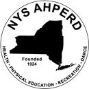 NYS AHPERD logo with New York silhouette, “Founded 1924,” and health, physical education, recreation, dance text
