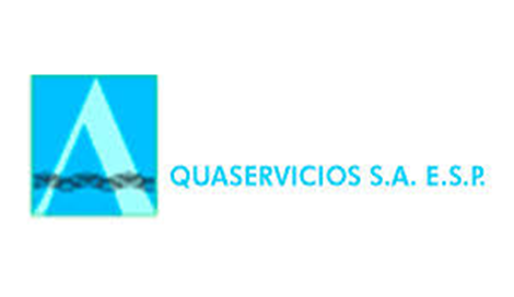 Un logotipo azul y blanco para quaservicios saesp