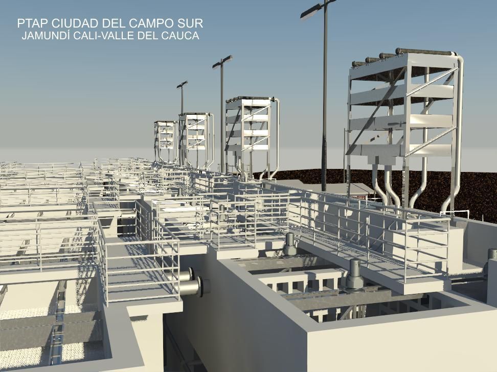 Un modelo 3D de una ciudad con las palabras ptaf ciudad del campo sur