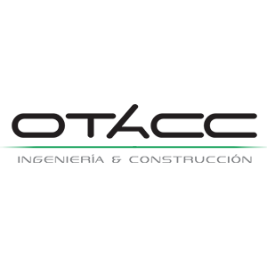 El logotipo de otacc ingeniería y construcción es negro y verde.