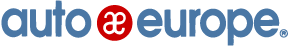 A blue and red logo for auto europe