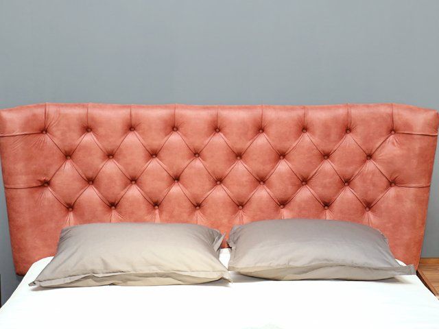 Antique Restoration — Bed Headboard With  Leather Upholstery in Fletcher, NC