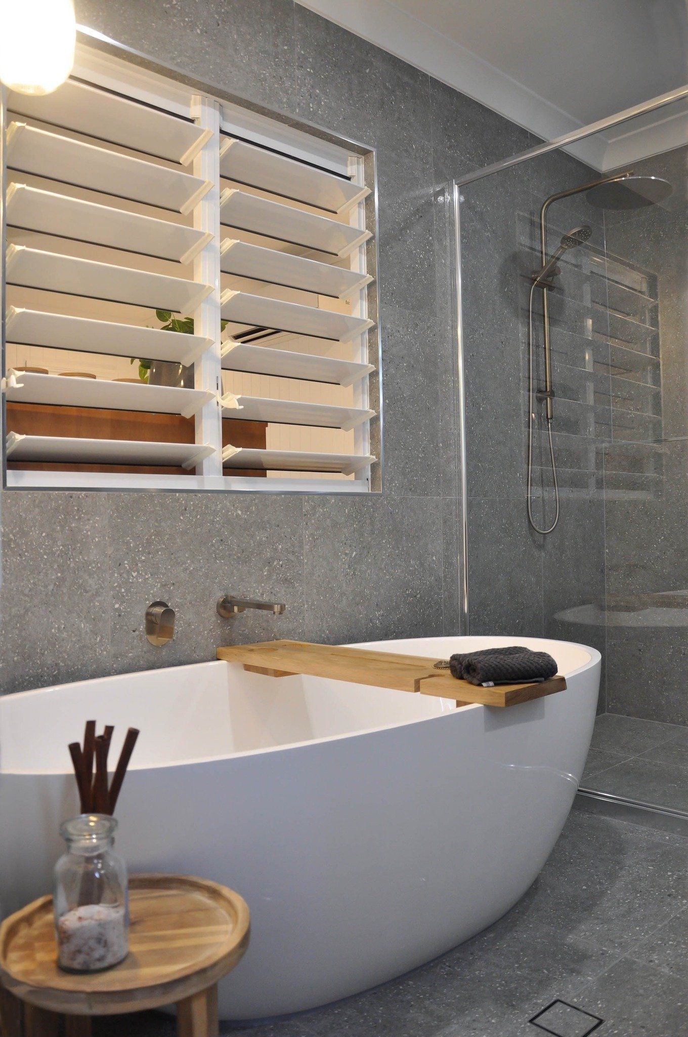 Bath & Fancy Shower Wall — Plumbing in Townsville, QLD