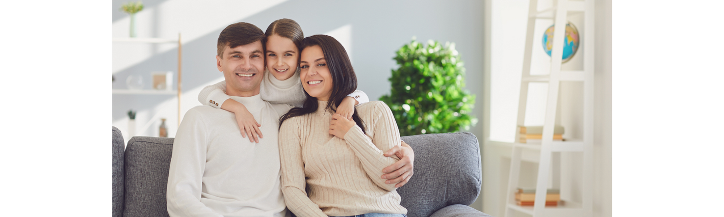 picture of family on couch