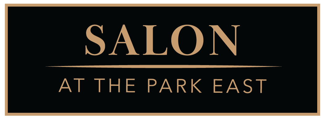 Salon at the Park West logo with gold text on a black background.