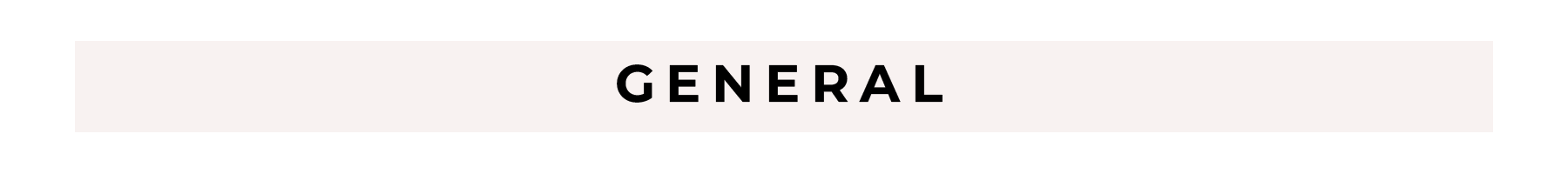 The word general is written in black on a white background.