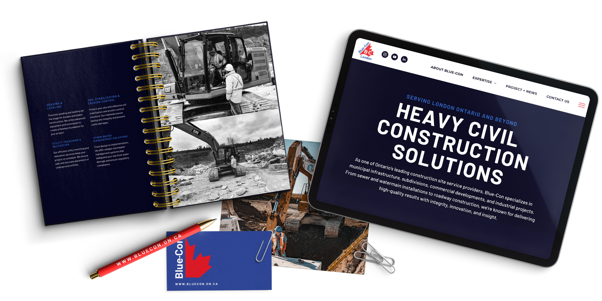 Open notebook and tablet display