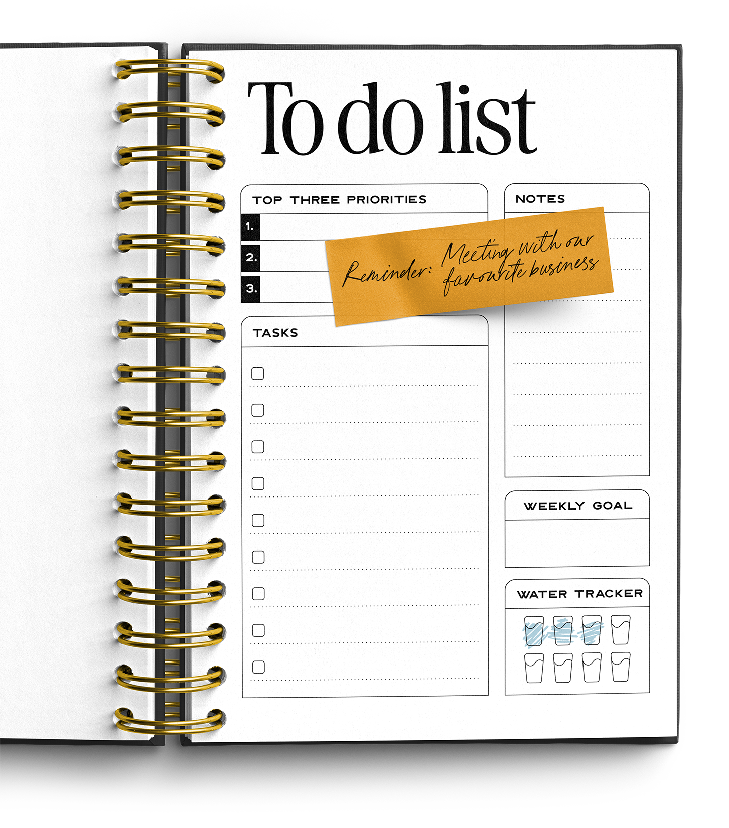 A notebook with a to do list written on it