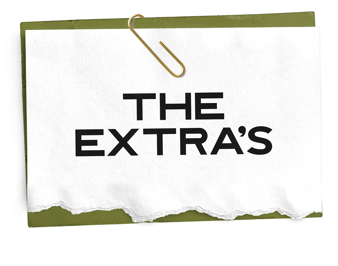 A piece of paper with the words the extra 's written on it