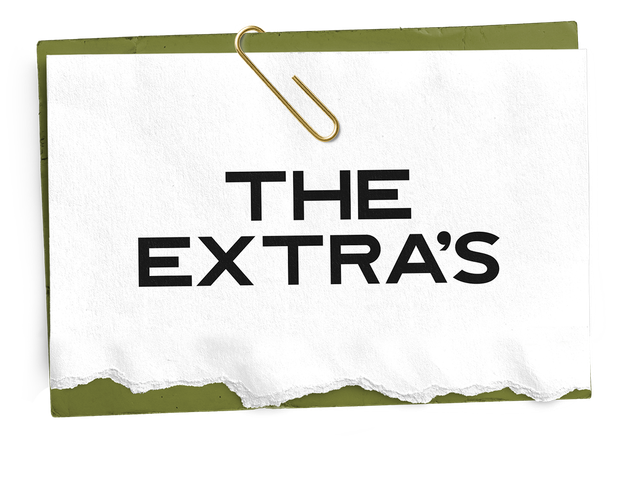 A piece of paper with the words the extra 's written on it