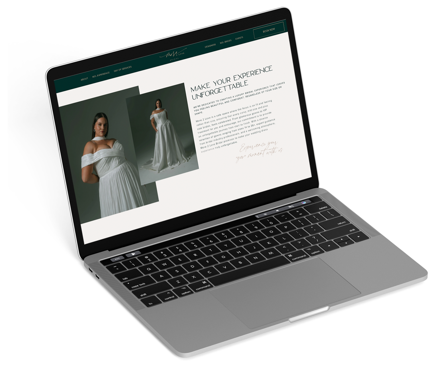 A laptop with a woman in a white dress on the screen.