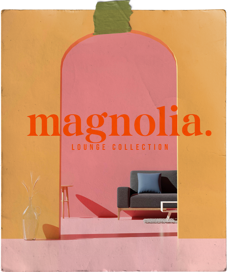 A poster for the magnolia lounge branding collection
