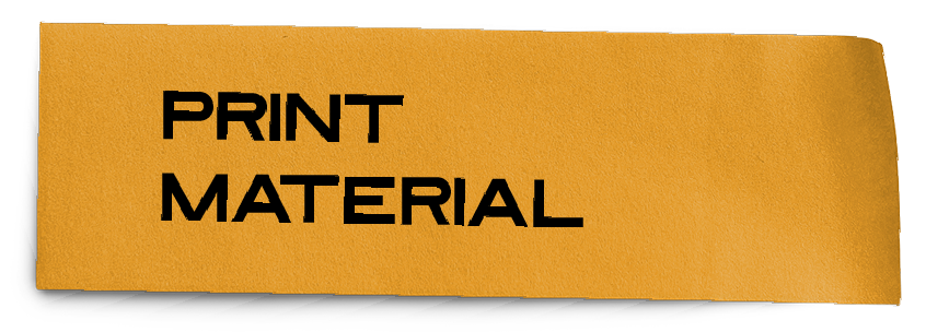 A piece of paper that says print material on it