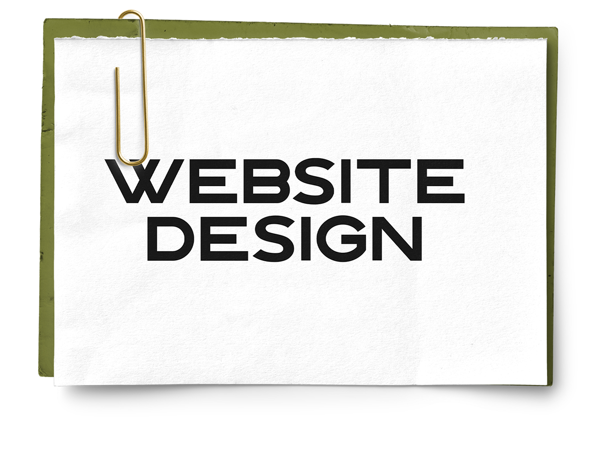 A piece of paper with the words website design written on it