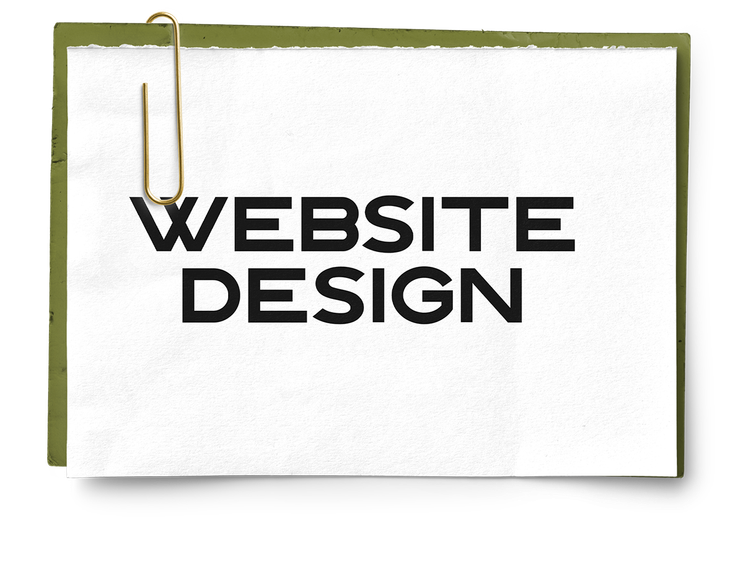A piece of paper with the words website design written on it