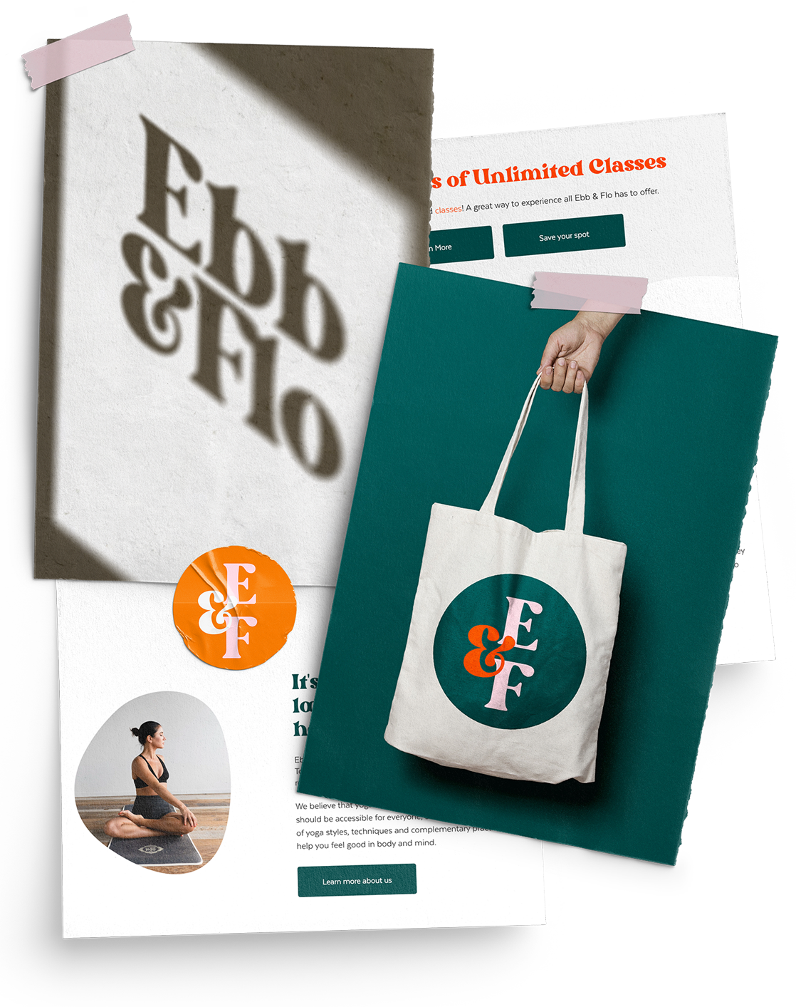 A woman is sitting on a yoga mat holding a tote bag.