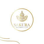 Un logotipo para un spa llamado Sakura Spa Holistico y Cafe.