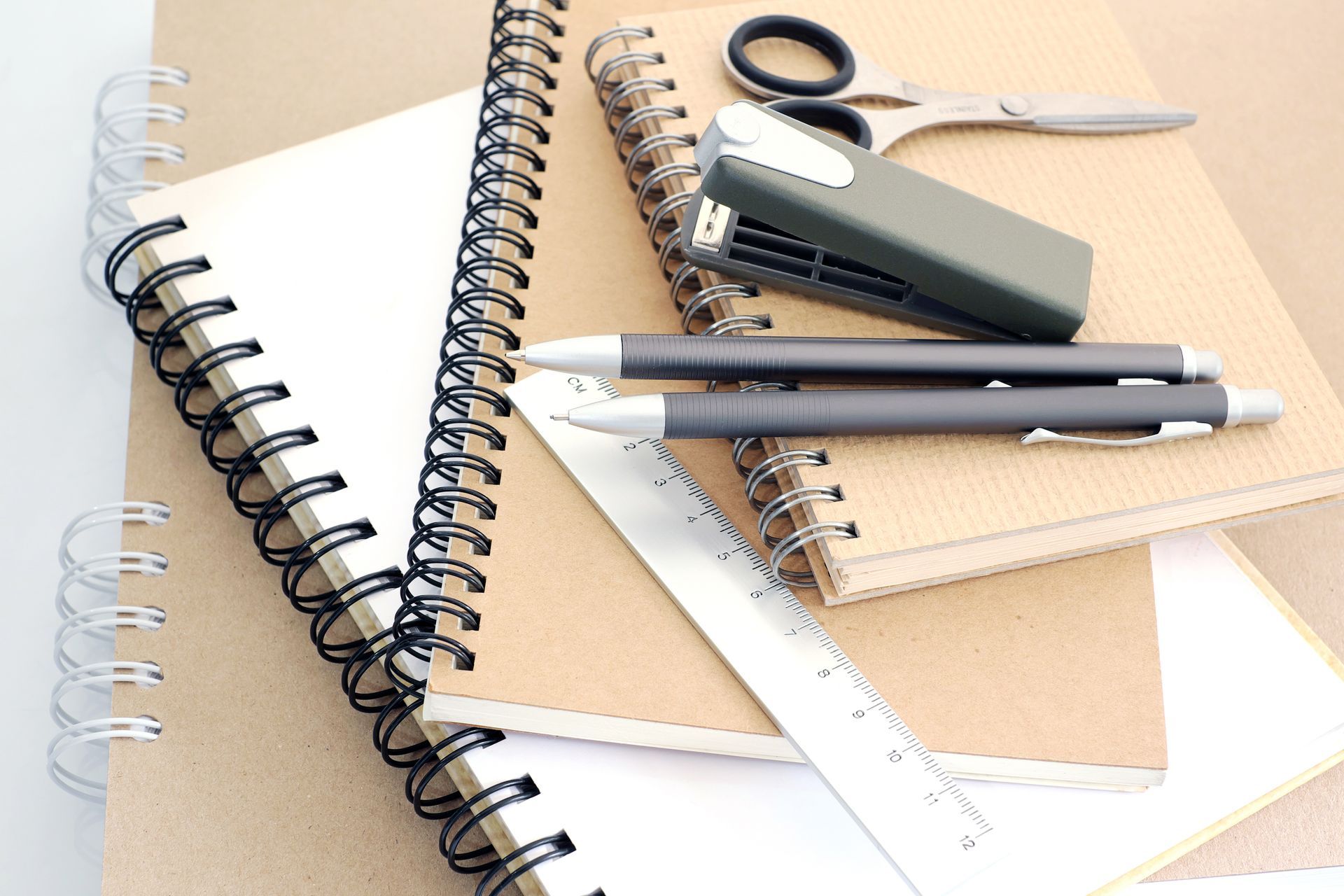 Modern wiro bound notebooks.
