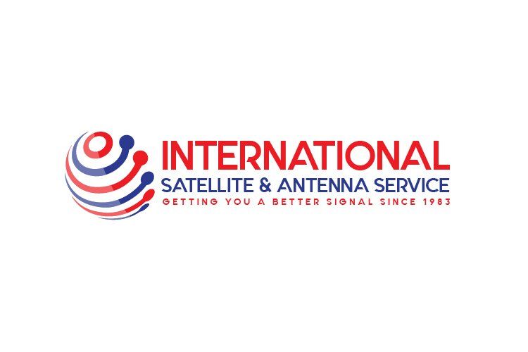 The logo for international satellite and antenna service.