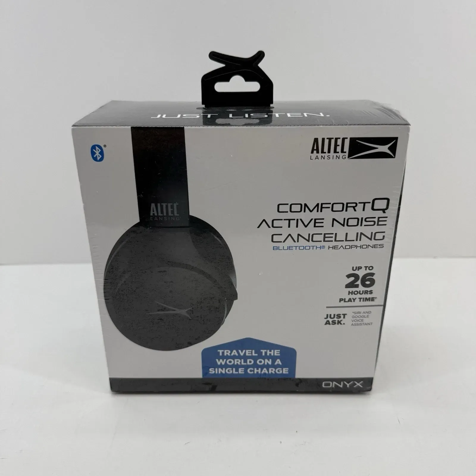 Outdoor television antenna. Silver and black.