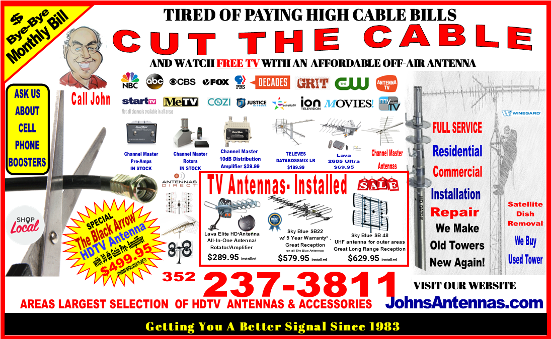 An advertisement for a company called cut the cable