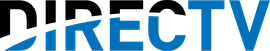 A blue and black logo for directv on a white background
