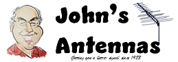 John's Antennas logo. A caricature of a man, the words