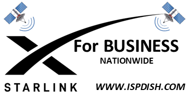 Starlink for Business logo with satellites at the top, text