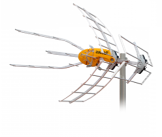 A 3d model of an antenna on a white background.