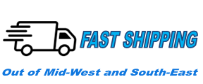 A logo for fast shipping out of mid-west and south-east