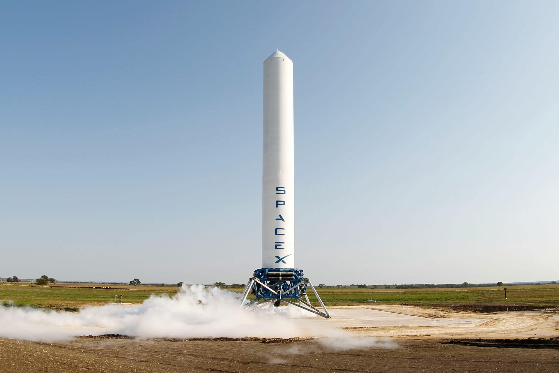 A spacex rocket is being launched into space