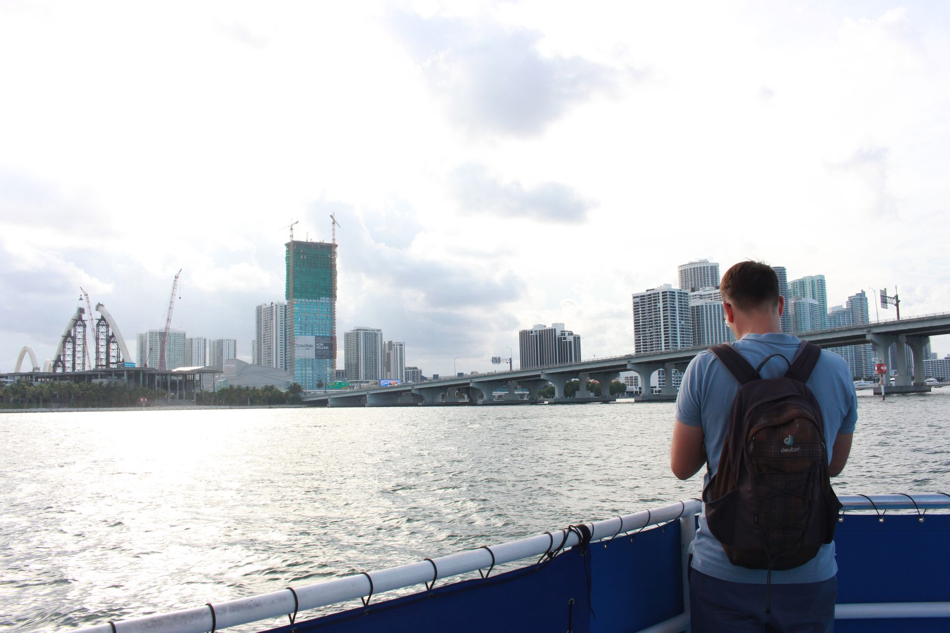 passenger enjoying the Route Map of the Boat tour in Bayside marketplace 