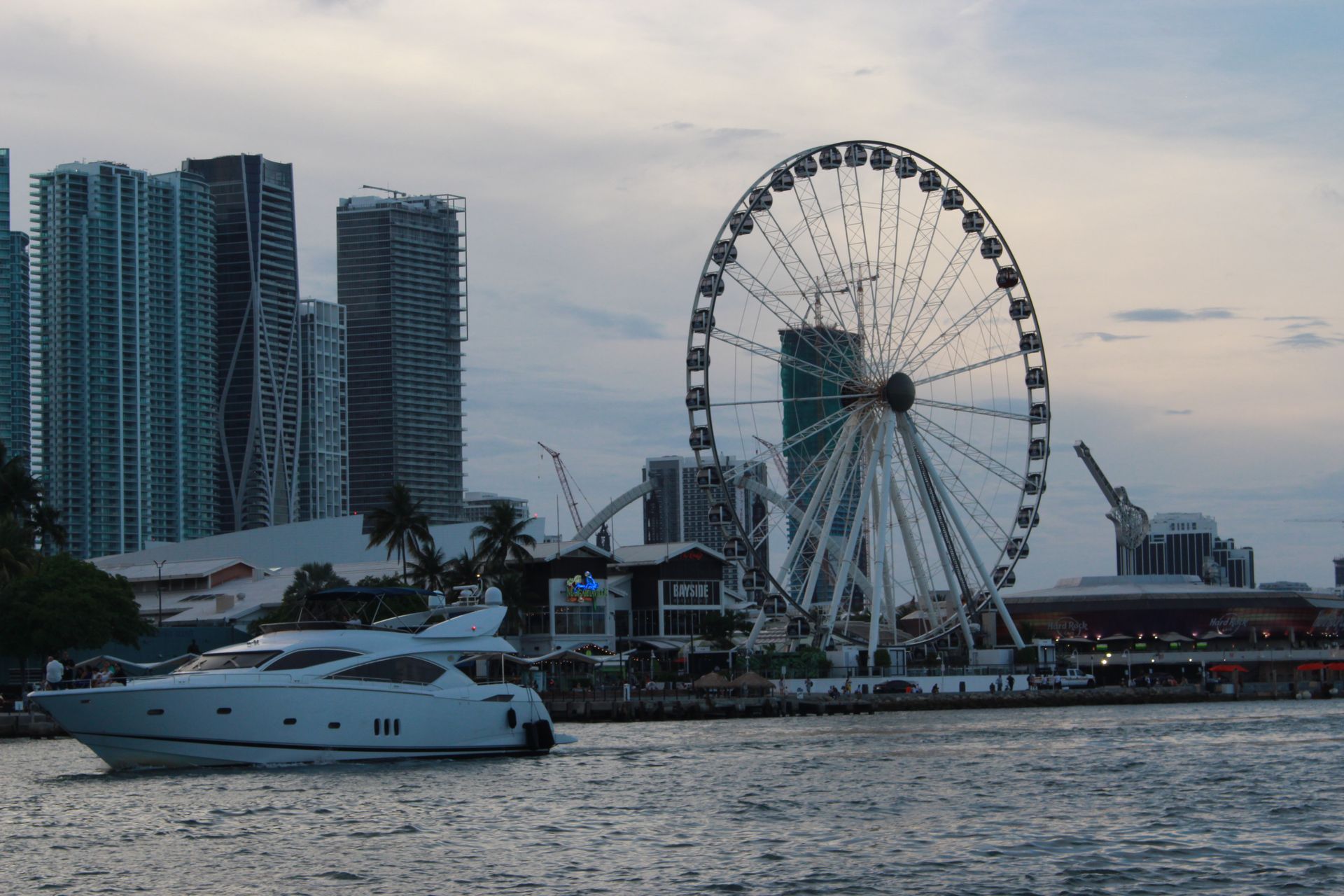 Miami skyline with the Sky view Wheel in the background