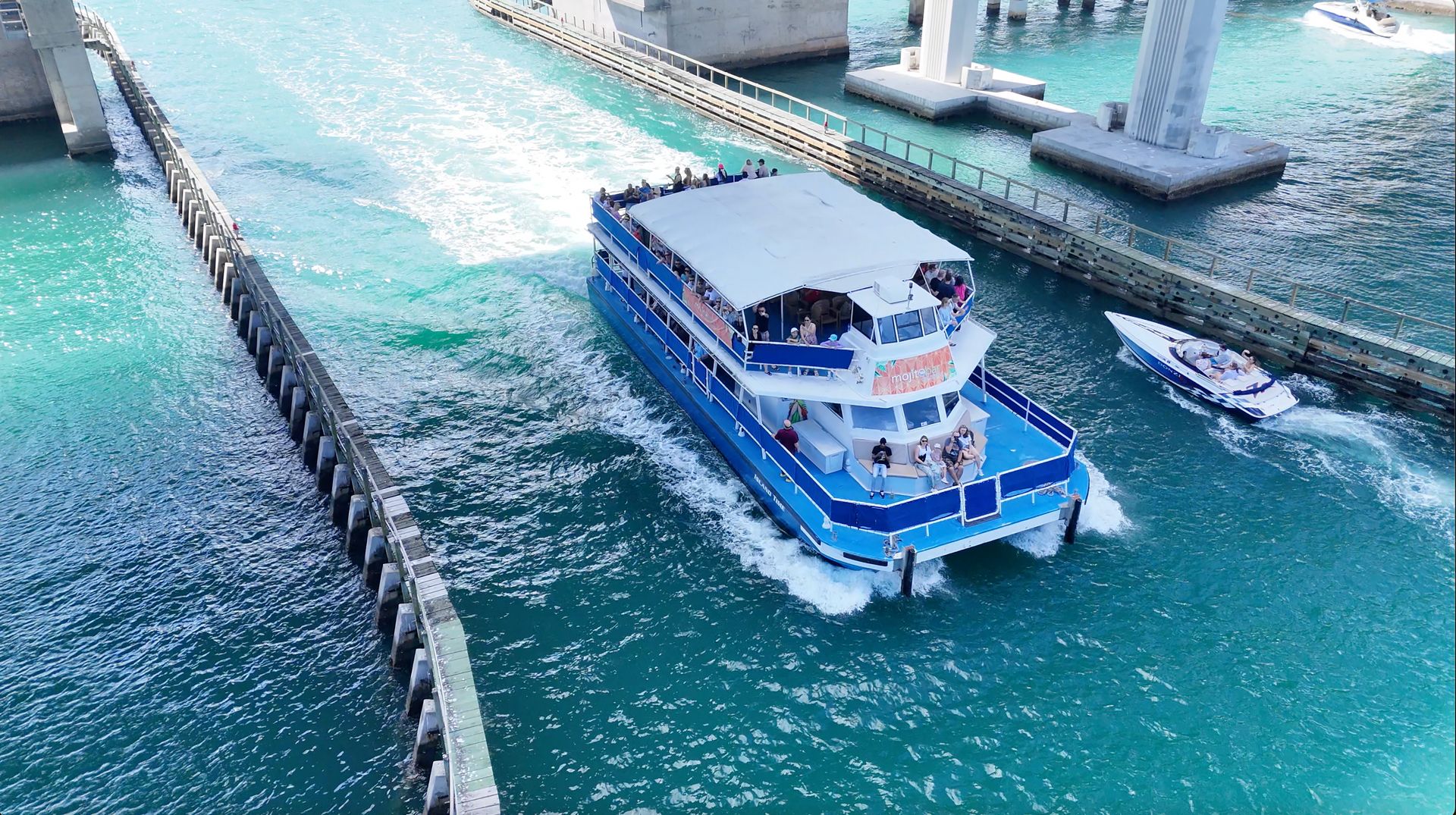 Biscayne Bay Sightseeing Cruise boat sailing through Miami waters
