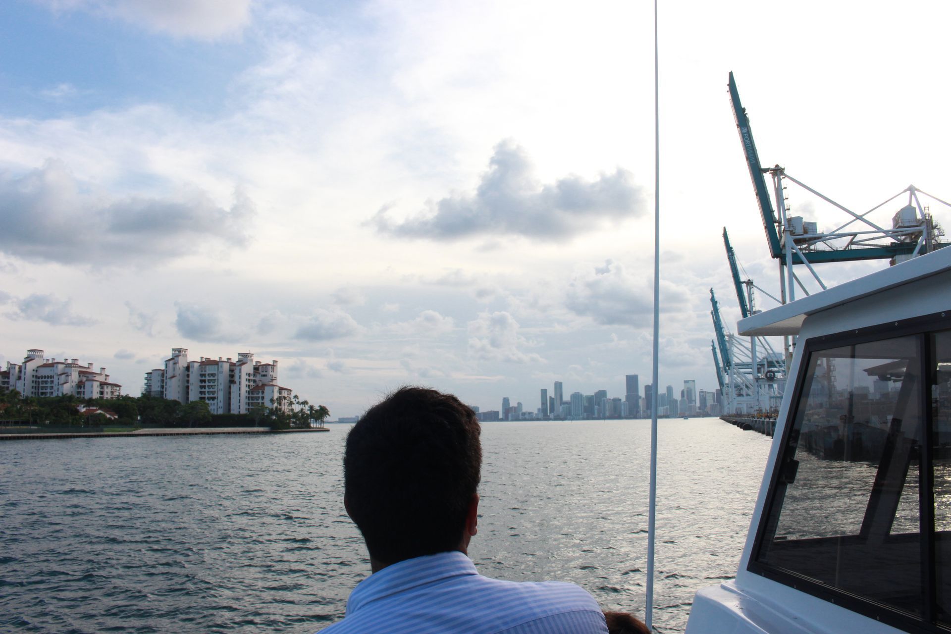 The port of Miami seen on the celebrity Mansion Cruise Route 
