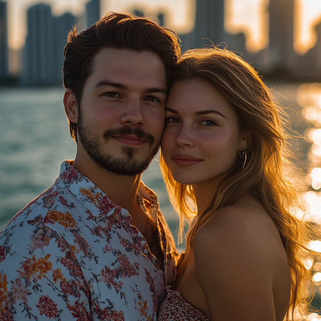 Scenic selfie from the Miami cruise in Miami, showcasing city lights.