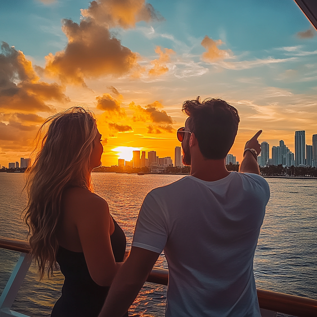 Sunset selfie highlighting the beauty of the waters of Biscayne Bay.