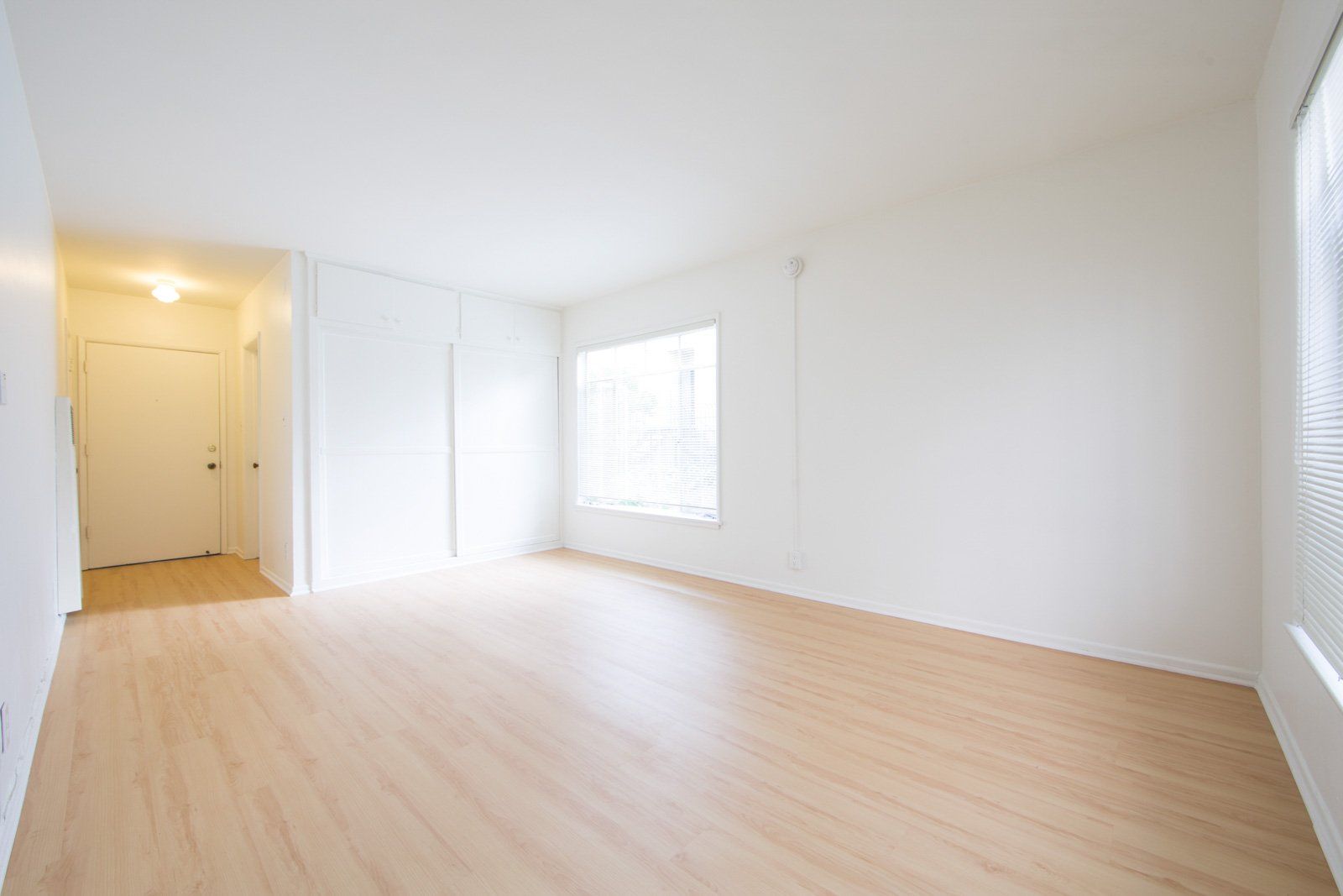 studio interior with hardwood floor