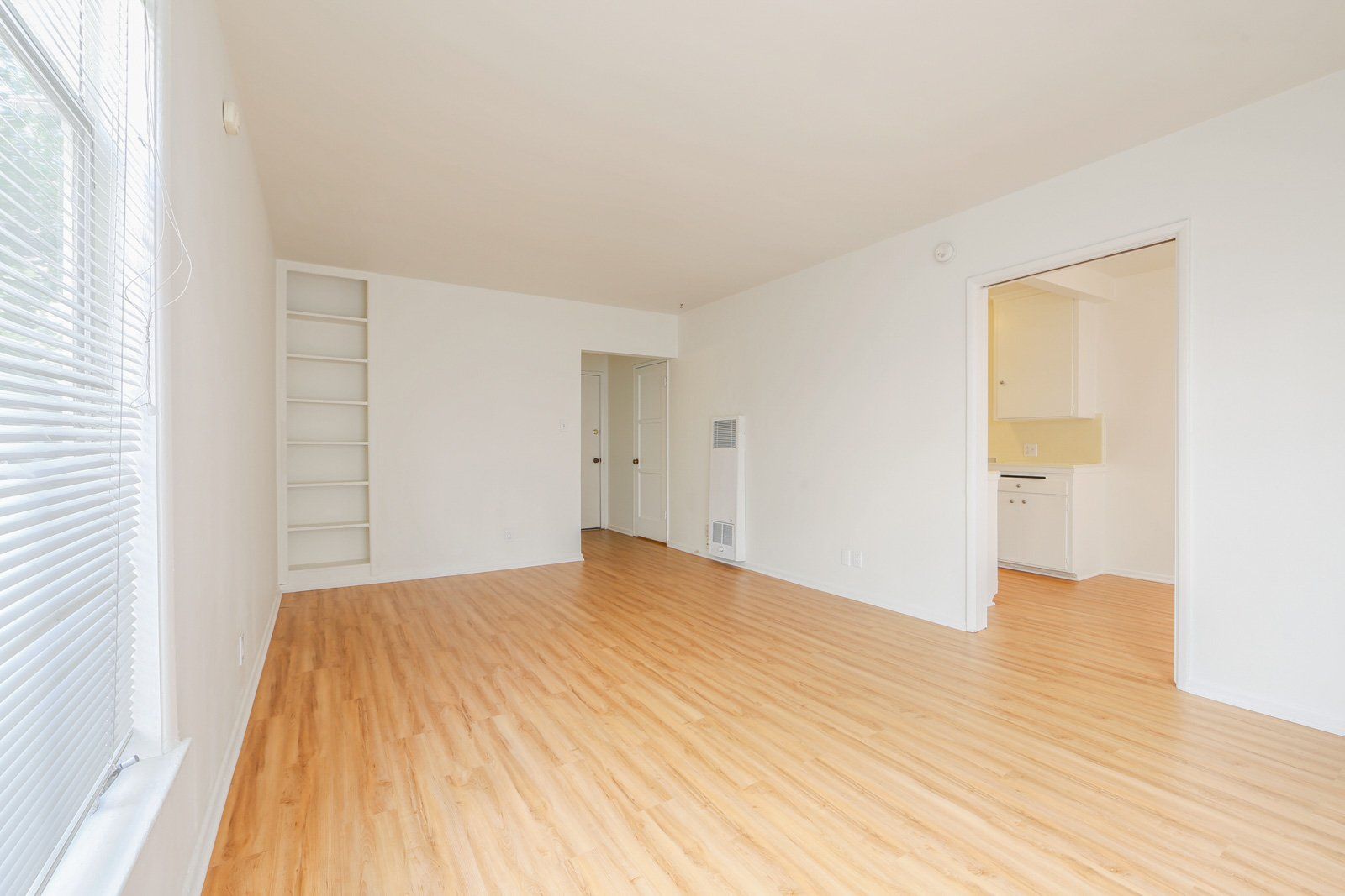 studio interior with hardwood floor