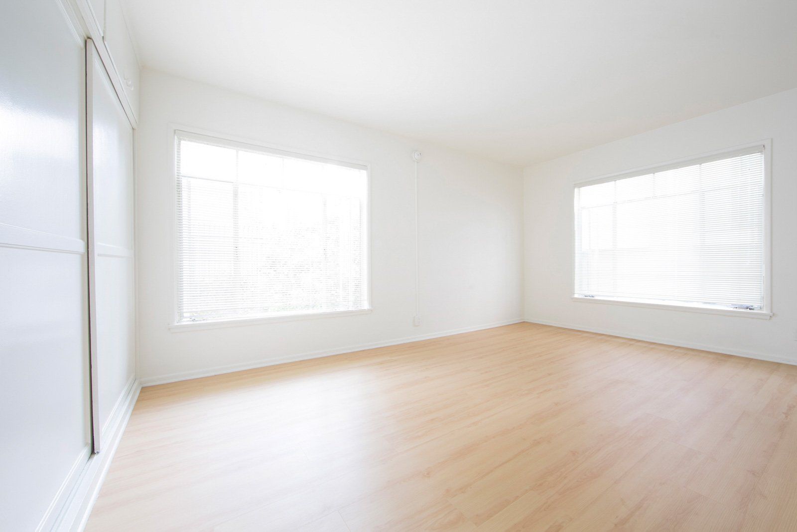 studio interior with hardwood floor
