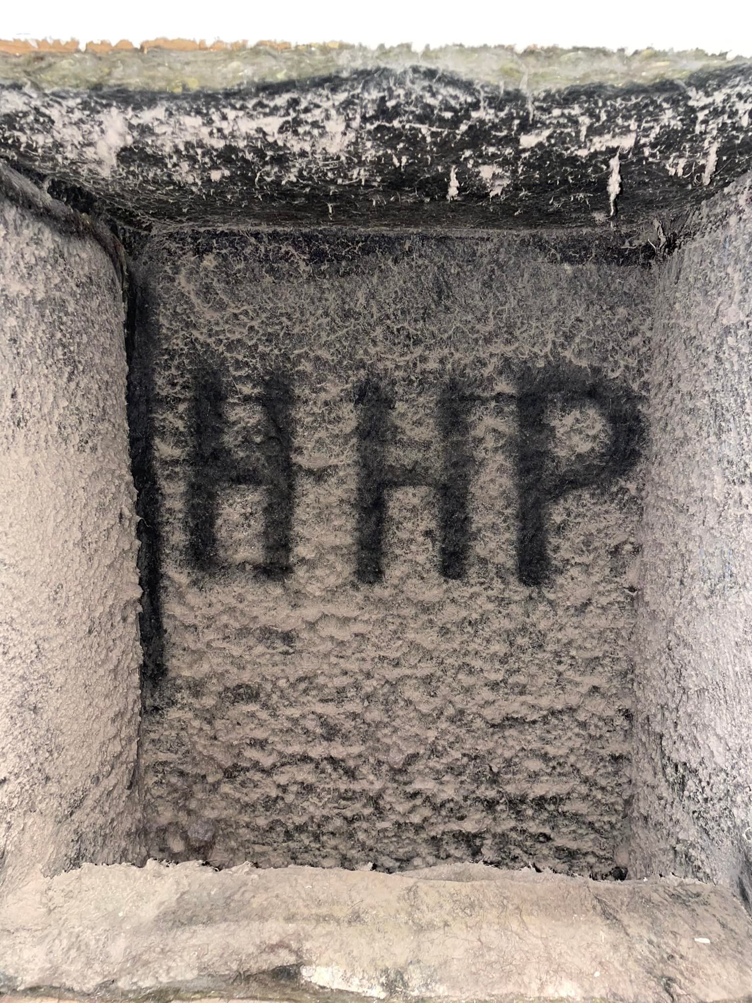 Interior of a rectangular chimney, with 