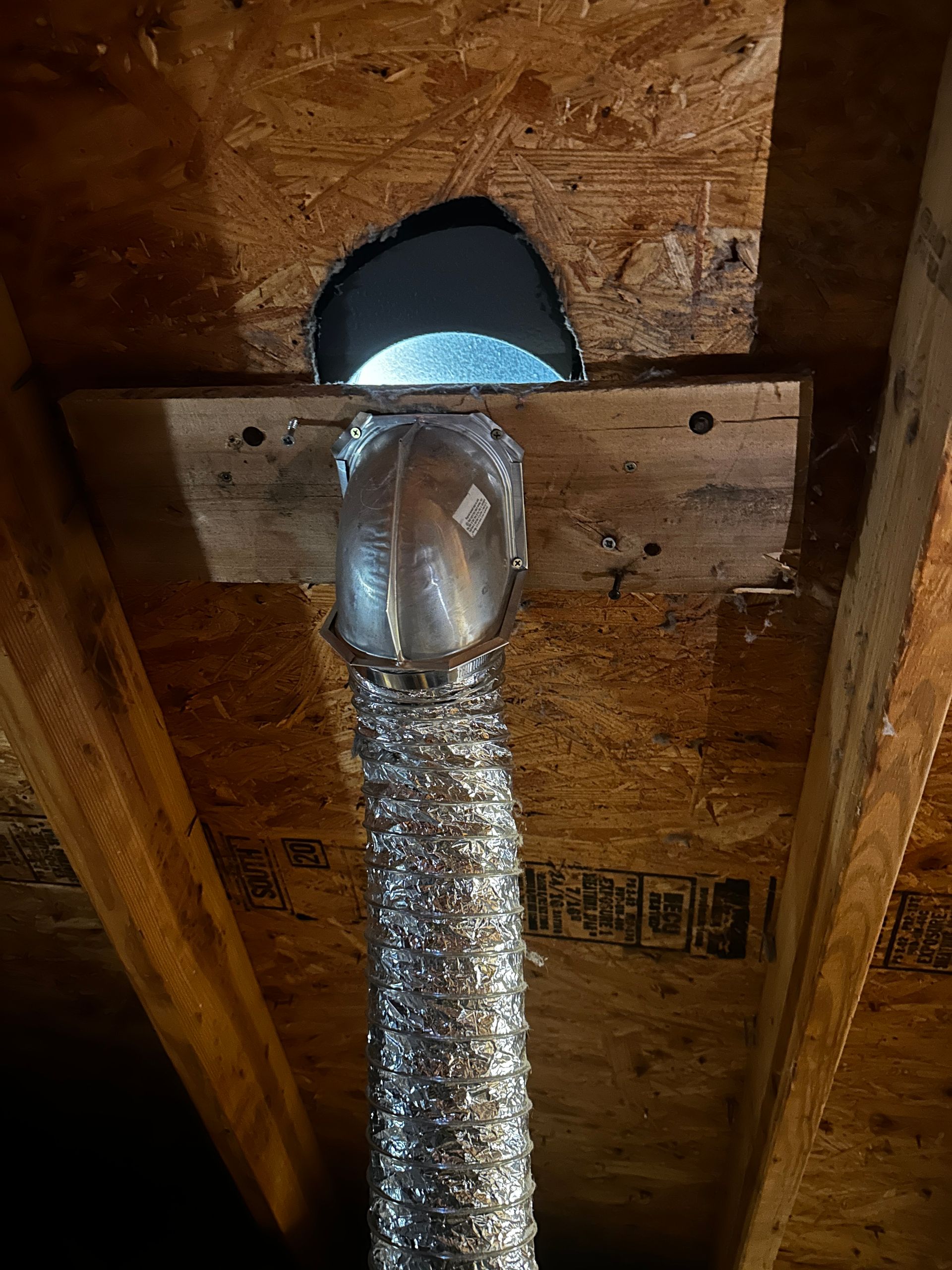Improper dryer vent roof exit, Birmingham, AL