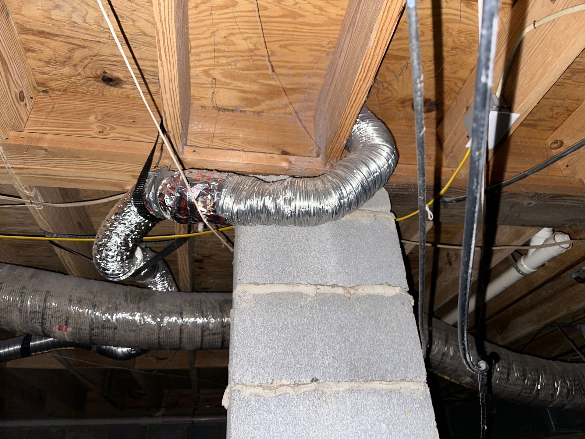 metal dryer vent upgrade in Trussville Alabama before replacement