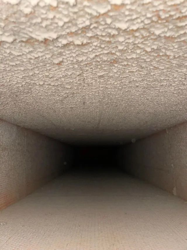 dirty HVAC trunkline before cleaning in Birmingham, AL