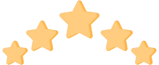 A row of yellow stars on a white background.