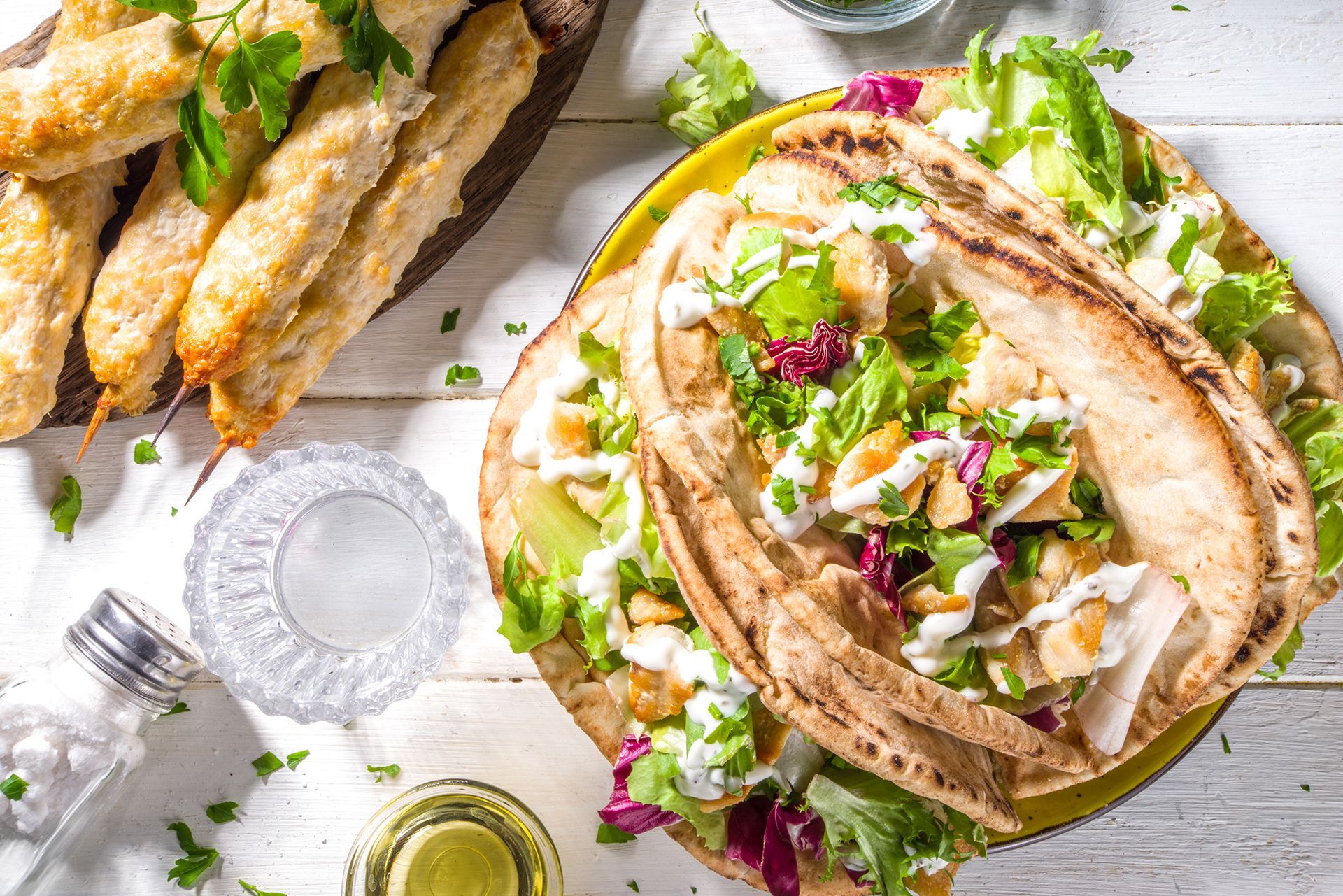 A close-up of a plate of food on a table